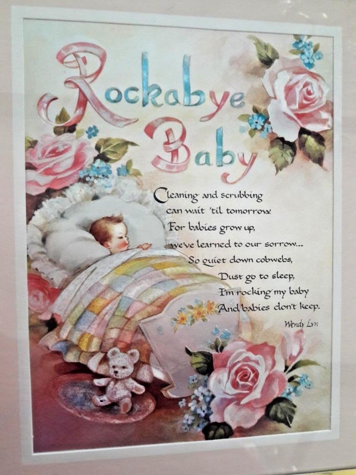 Vintage Rock A Bye Baby Poem By Wendy Lyn Framed Print