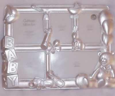 GODINGER SILVER ART PICTURE FRAME CHILDS TEDDY BLOCKS SHOES BUGGY 5 PICS  3 SIZE