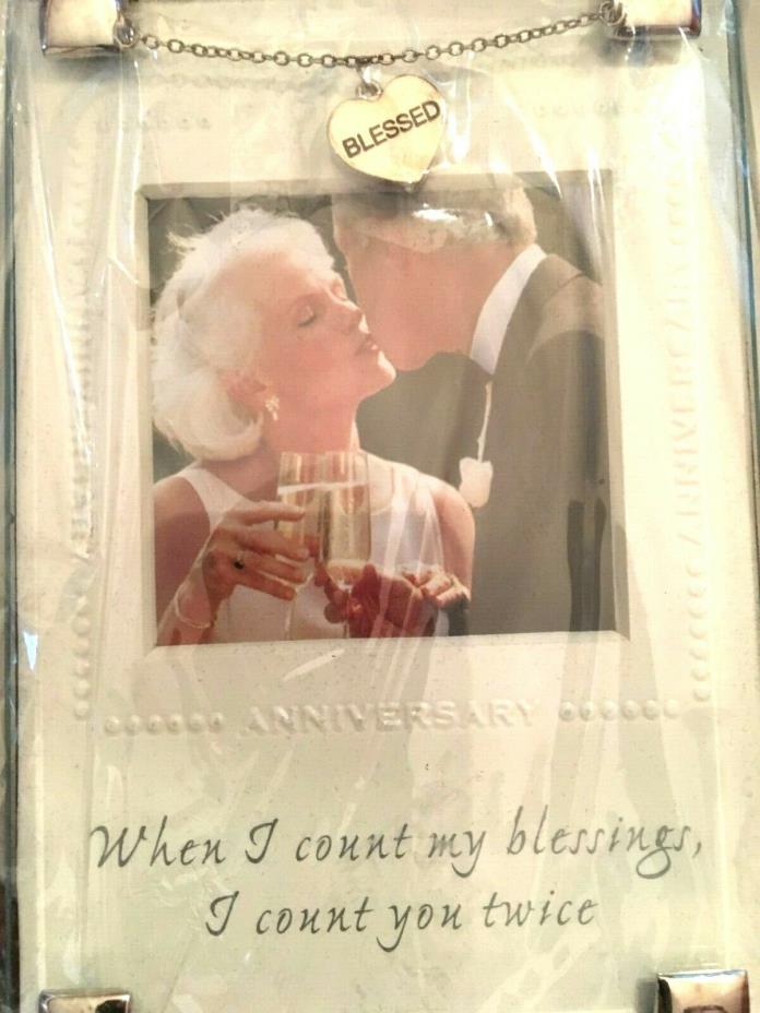 NEW Mud Pie  Picture Frame Anniversary When I count my Blessing I count twice