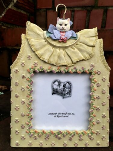 Baby Outfit Picture Frames Yellow Features A Cat Heavy Resin