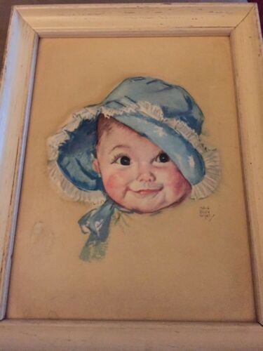 Vintage Maud Tousey Fanpel 3D Baby in Blue Bonnet
