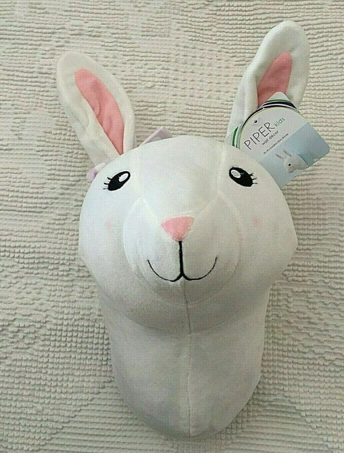 Piper Kids Wall Decor White Bunny Rabbit Plush Hanging Wall Decoration 16