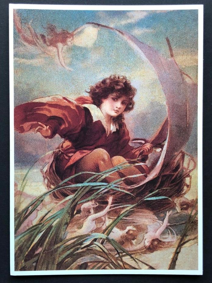 Blank Art Note Card PETER PAN mermaids NOS Pleiades Press #141 fairy tale night