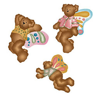 Teddy Bear Fairies Butterflies Daisy Kingdom 25 Wallies Cutouts Stickers Decals