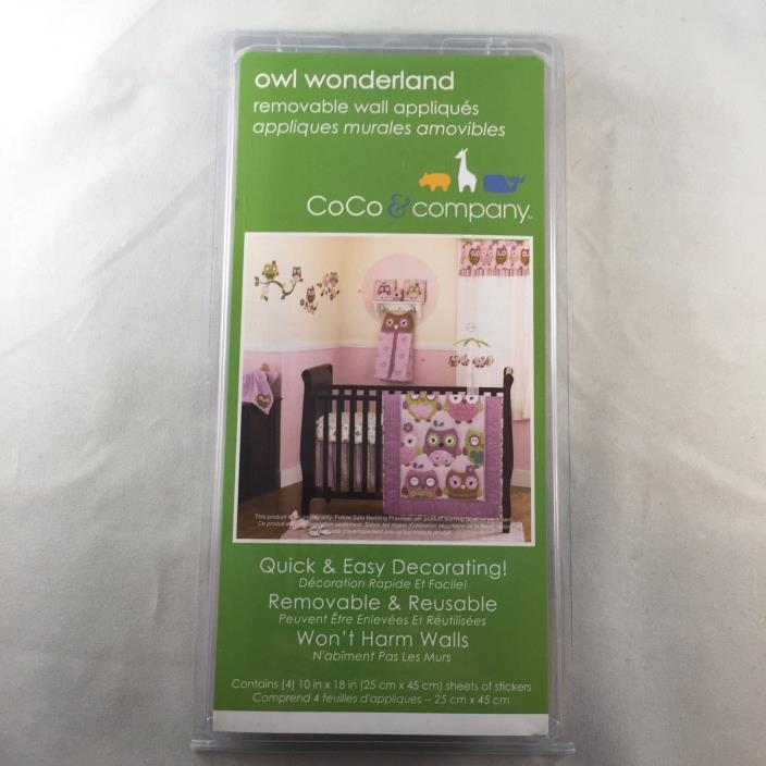 CoCo & Company Owl Wonderland Removable Wall Appliques *Brand New*