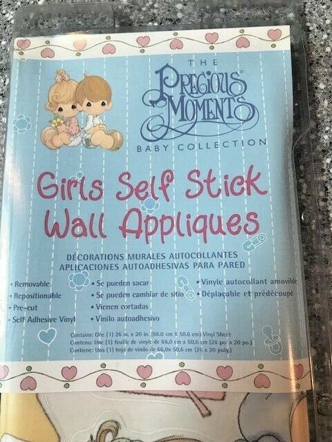 Girl Self-Stick Wall Appliques/Decorations Baby Shower Gift Precious Moments NEW