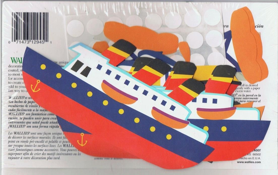 Wallies Boats and Buoys 25 Wallpaper Cutouts 12945 Beach Nautical Tugboats NEW