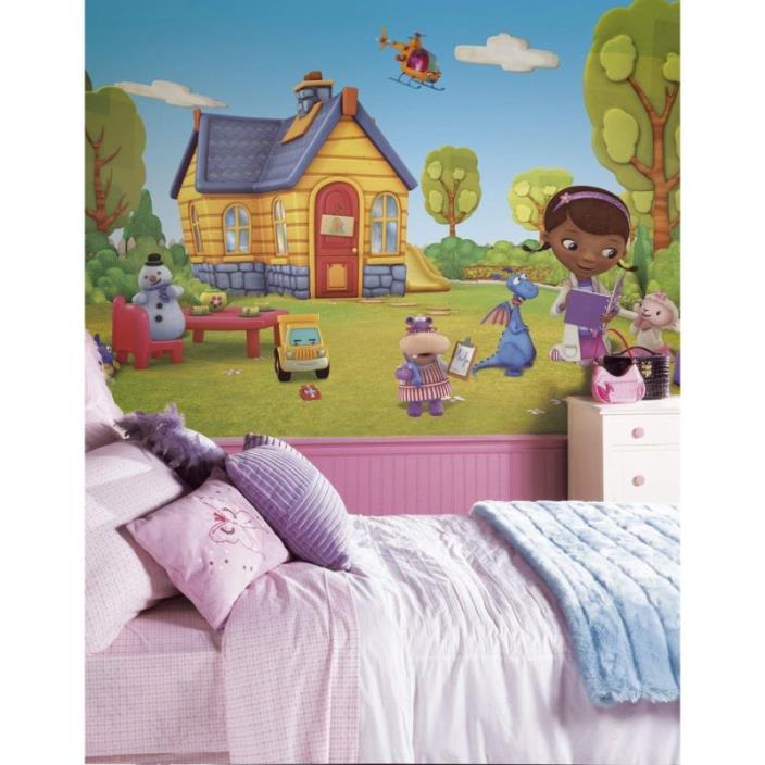 RoomMates Doc McStuffins Chair Rail Prepasted Mural 6' x 10.5' Ultra-strippable