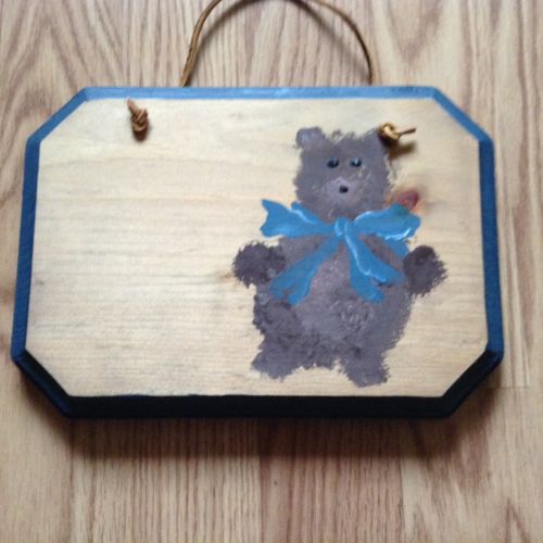 Personalized Handcrafted Teddy bear Theme Room SIGN Decor Wood Plaque