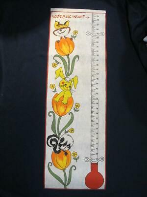 WATCH ME GROW retro Growth Chart vintage Wall Hanging skunk bunny daisy tulips