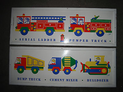 CUTE & UNIQUE! KIDS/CHILDREN WALL DECOR DUMPTRUCK, BULLDOZER, FIRETRUCK, ETC