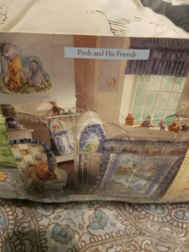 Classic Pooh and Friends Nursery Decor Lot Crib Bedding Wall Hangings