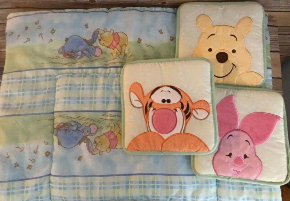 Disney Winnie The Pooh Crib Comforter And Soft Wall Decorations Piglet Eeyore
