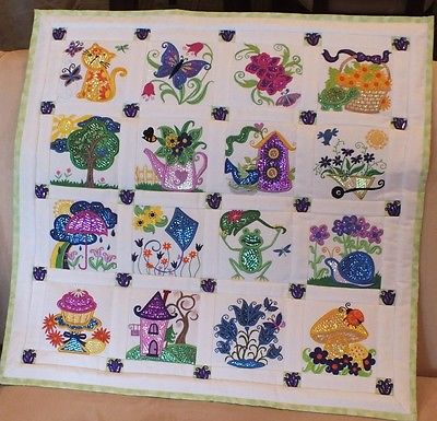 Quilted and Embroidery Wall Hanging  Made with Mylar