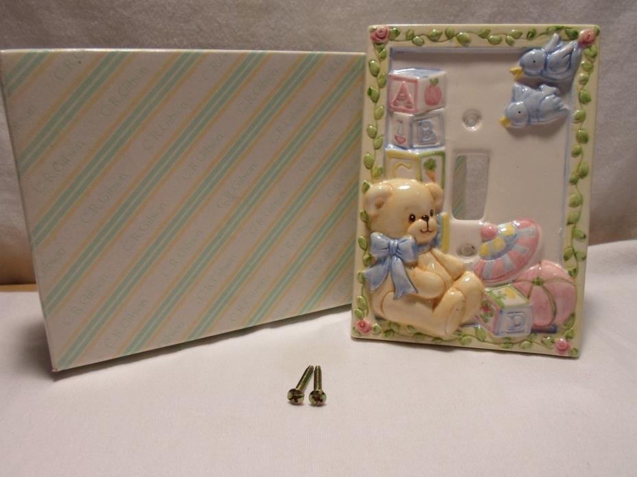 Lucy Bears Nursery ~ Baby Room Light Switch Plate by C R Gibson Original Box