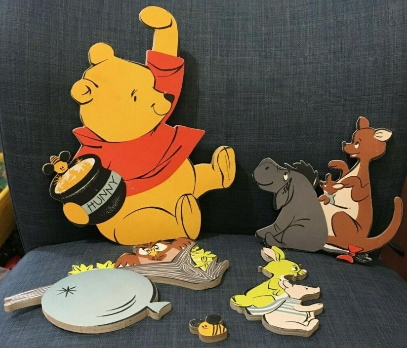 Vintage Winnie the Pooh Wall Art Thick Cardboard 1964 Nursery Decor Disney