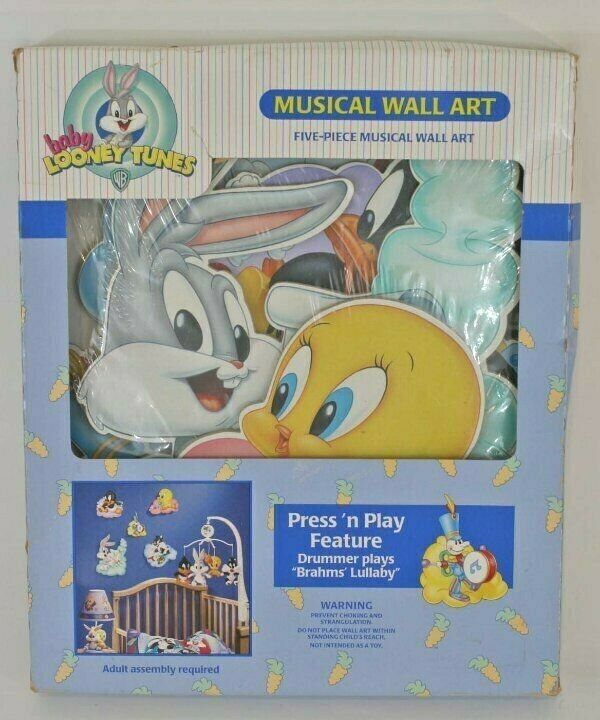 Baby Looney Toons Musical Wall Art Set Dolly Bugs Tweety Sylvester Daffy NEW