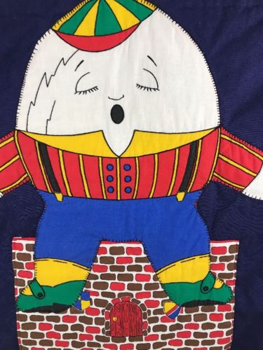 Humpty Dumpty sitting on a Wall decor hanging quilt baby Nursery , large 33 x 33