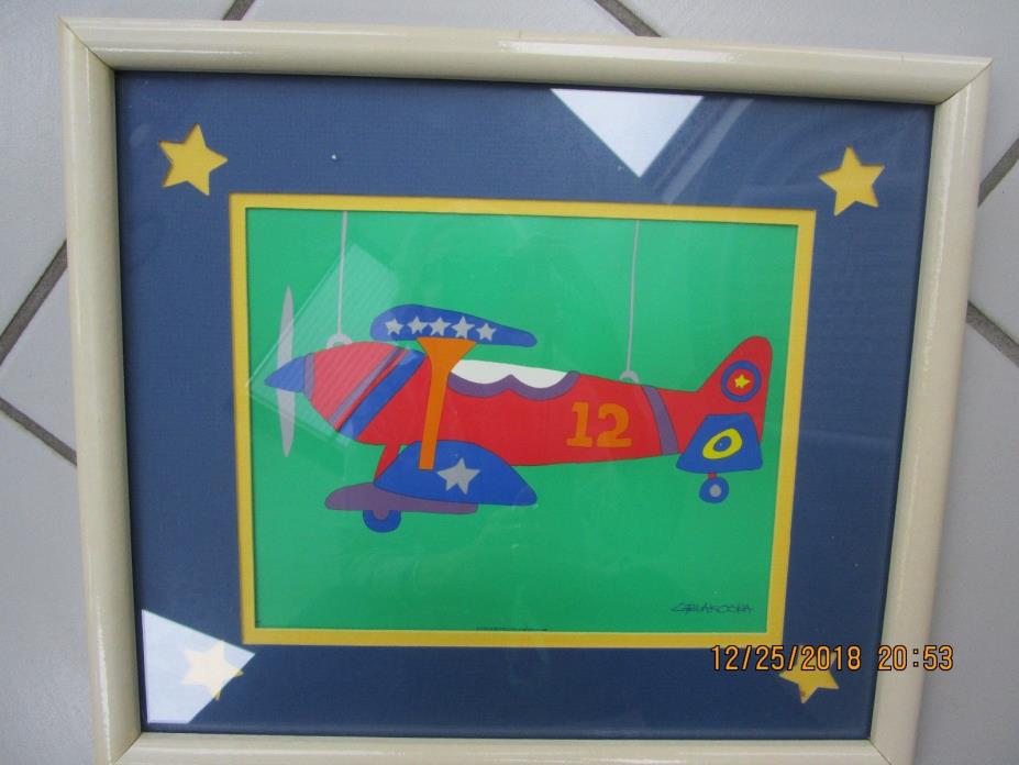 Airplane print - framed - 13 x 15 inches