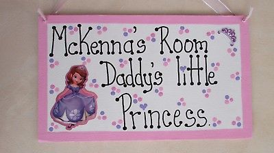 Daddy's Princess Sophia NAME room sign pinks purple Multi-color country cuties