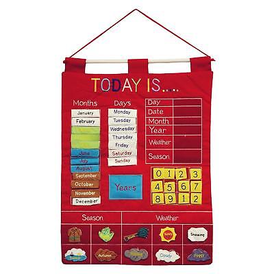 Today Is Children's Calendar Wall Chart by Alma's Design - Red