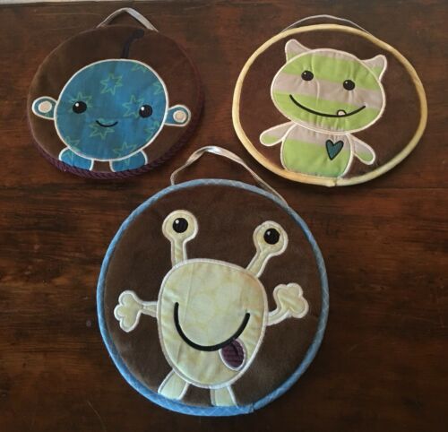 Lot 3 CoCaLo Baby Peek-A-Boo Monsters Padded Wall Hangings Nursery Decor Toddler