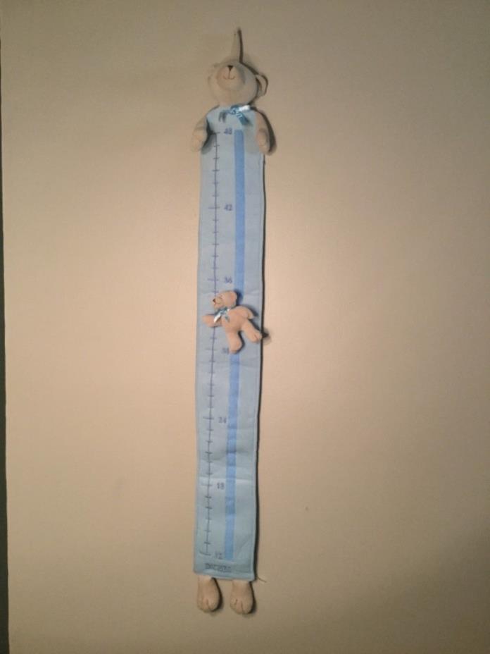 Baby Ganz TEDDY BEAR Plush Child's Growth Chart, Wall Hanging, Blue, 48