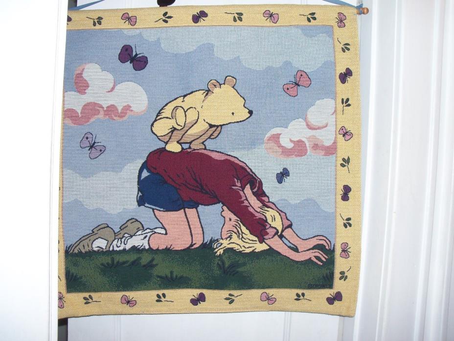 *DISNEY WINNIE THE POOH & CHRISTOPHER TAPESTRY WALL HANGING -GOODWIN WEAVERS NWT