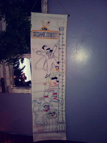 Vintage Sesame Street Hand Embroidered Growth Chart
