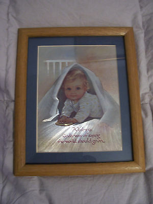Baby Kids Room Wall Hanging Blessing Picture Framed Decor Alan Grant