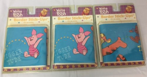 Lot of 3 Disney Winnie The Pooh Border Stick- Ups Wall Border New And Sealed!!