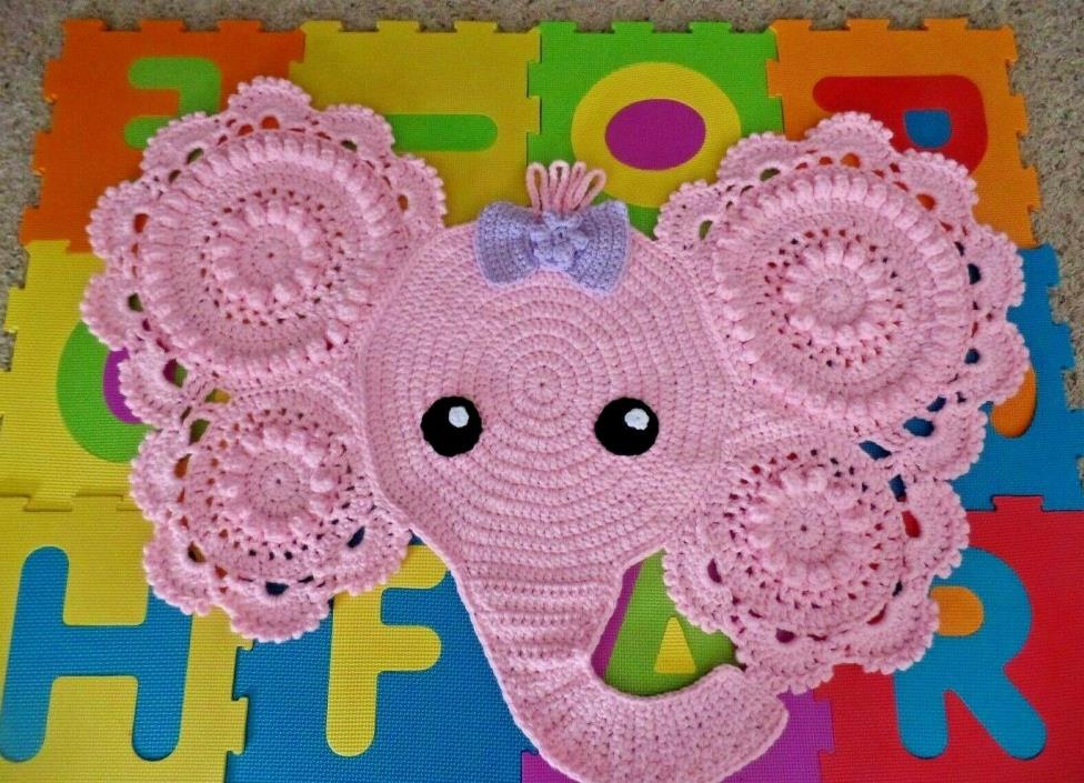 Hand Crafted Elephant Nursery Rug  FREE SHIPPING!