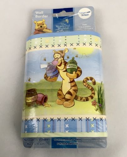 Disney Winnie The Pooh , Tigger, Eeyore Wall Border Removable & Reusable