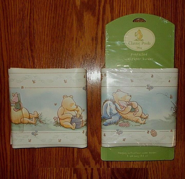 NEW DISNEY CLASSIC WINNIE THE POOH WALLPAPER BORDER LOT OF 2 NURSERY BABY