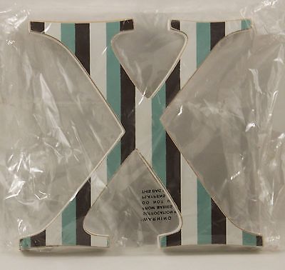 Restoration Hardware Decorative Wall Letter X Green Brown Lines Wood 6 Inch