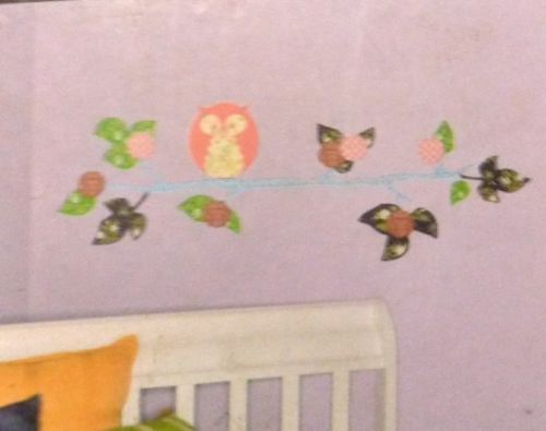 Kids Room Home Owl Flowers Removable Wall Decor 11.5
