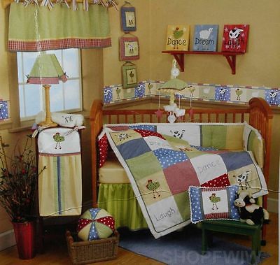CoCaLo Kimberly Grant Farm Yard 4-pc Nursery Crib Bedding Set quilt bumper sheet