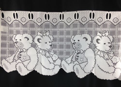 Heritage Lace Valance Baby Child Room Buttons & Bears White 60 X 14 Teddy Bears