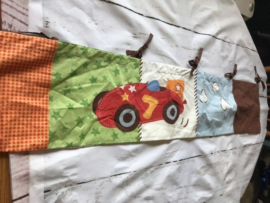 Kids Boy's Bedroom Window Valance Car Brown Orange Lined KG BABY 53