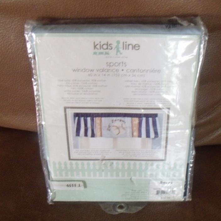 kids line sports window valance nwt