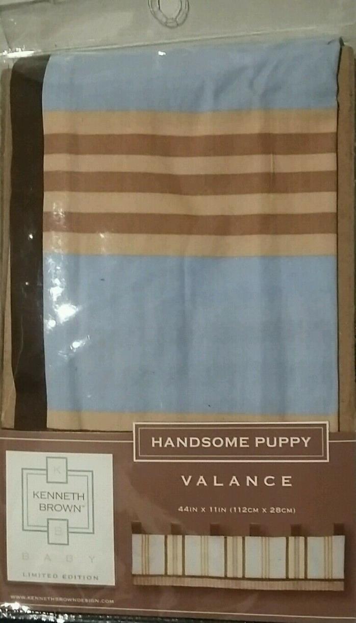 Handsome Puppy Cream/Blue Valance Nursery Decoration Baby Curtains