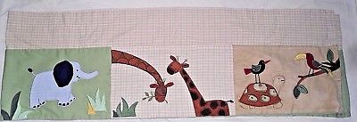 Kidsline Zanzibar Baby Nursery Window Valance Jungle Theme Monkey Elephant Zebra
