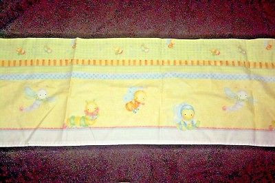Kidsline Snuggle Bugs Window Valence Baby Nursery Crib Blue Yellow Bee Butterfly