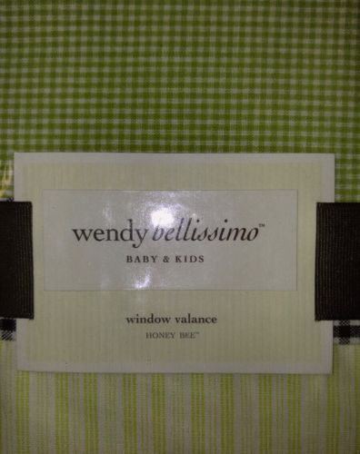 Wendy Bellissimo Baby & Kids Honey Pot Valance New in Pkg Yellow Green White Blk