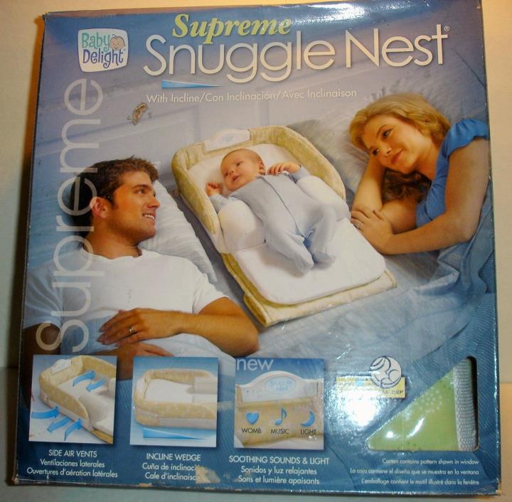 Baby Delight Supreme Snuggle Nest-Light,Music,Womb Sound-Infant Sleeper w/inclin