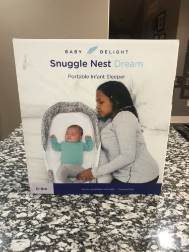 Snuggle Nest Dream Portable Infant Sleeper - Gray - NEW Opened Box - Free Ships!