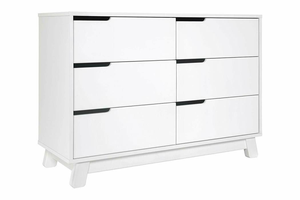 Babyletto Hudson 6-Drawer Assembled Double Dresser, Washed Natural / White