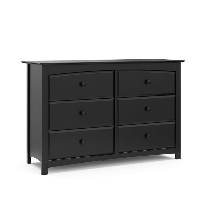 Storkcraft Kenton 5 Drawer Universal Dresser, Black, Kids Bedroom Dresser with