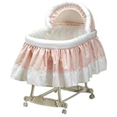 Babydoll Pretty Pique Bassinet Liner And Hood, Pink, 16