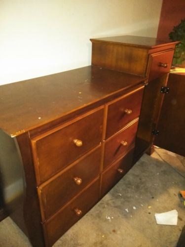 Baby changing station solid cherry wood...included with drawers and closet space